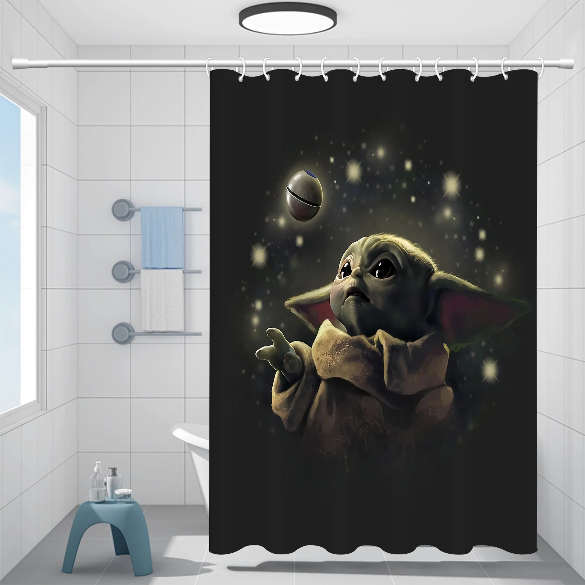 

Disney Cartoon Yoda Shower Curtain Children Bathroom Curtain for Children Girls Boys Birthday Gift Custom Curtains Home Decor