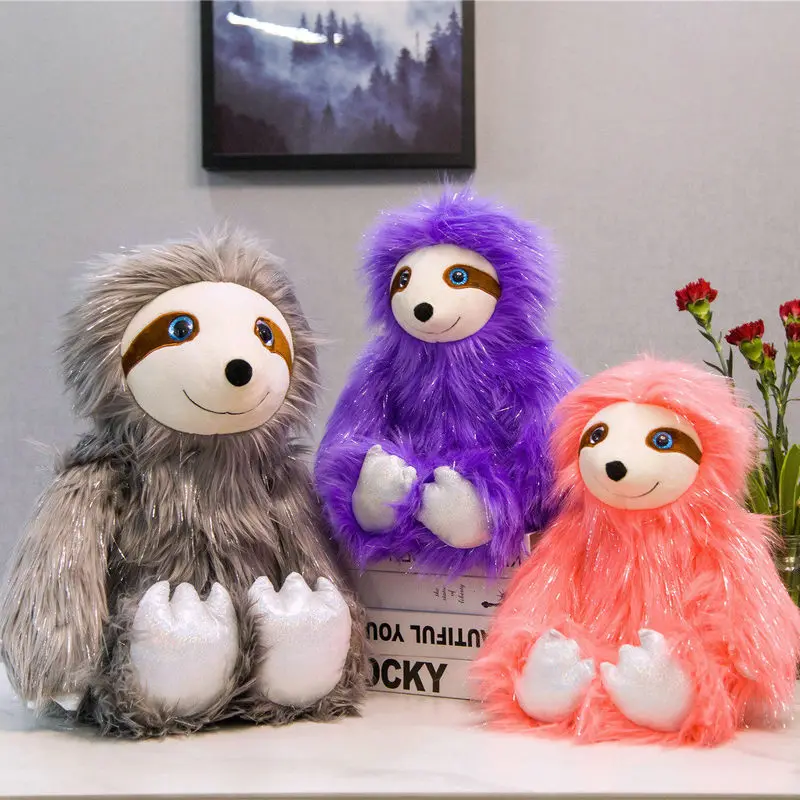 

Cute Long Plush Sloth Toy Stuffed Lifelike Animals Doll Toys Pink Gold Wire Glowing PLush Unique Plush Animals Kids Toys