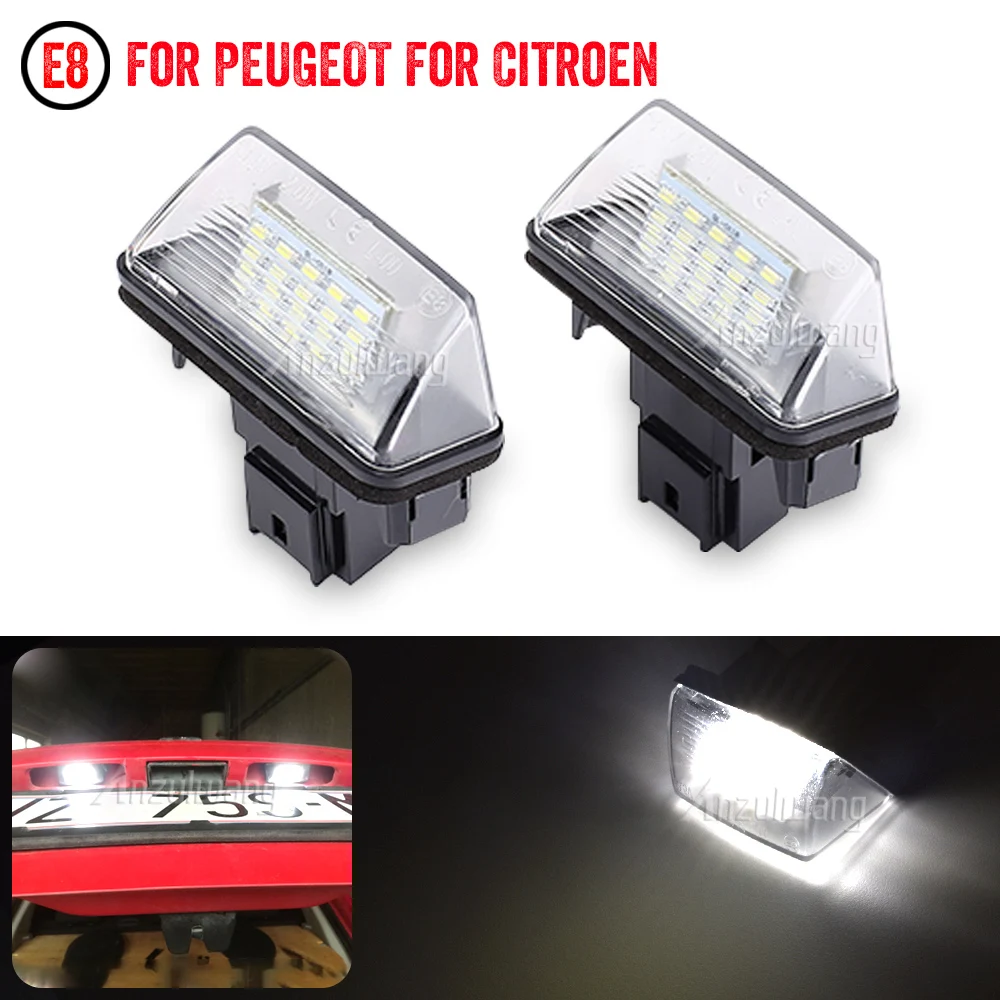 

License Plate Light 18 LED licence tag Number Lamp For Peugeot 206 207 307 308 406 Citroen C3/C4/C5/C6