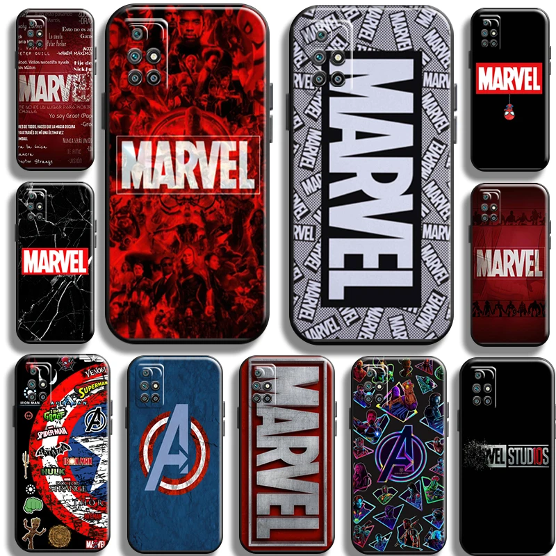 

Fashion Marvel Logo For Xiaomi Redmi 10 Phone Case Shell Carcasa Coque Shockproof TPU Cases Funda Liquid Silicon Soft