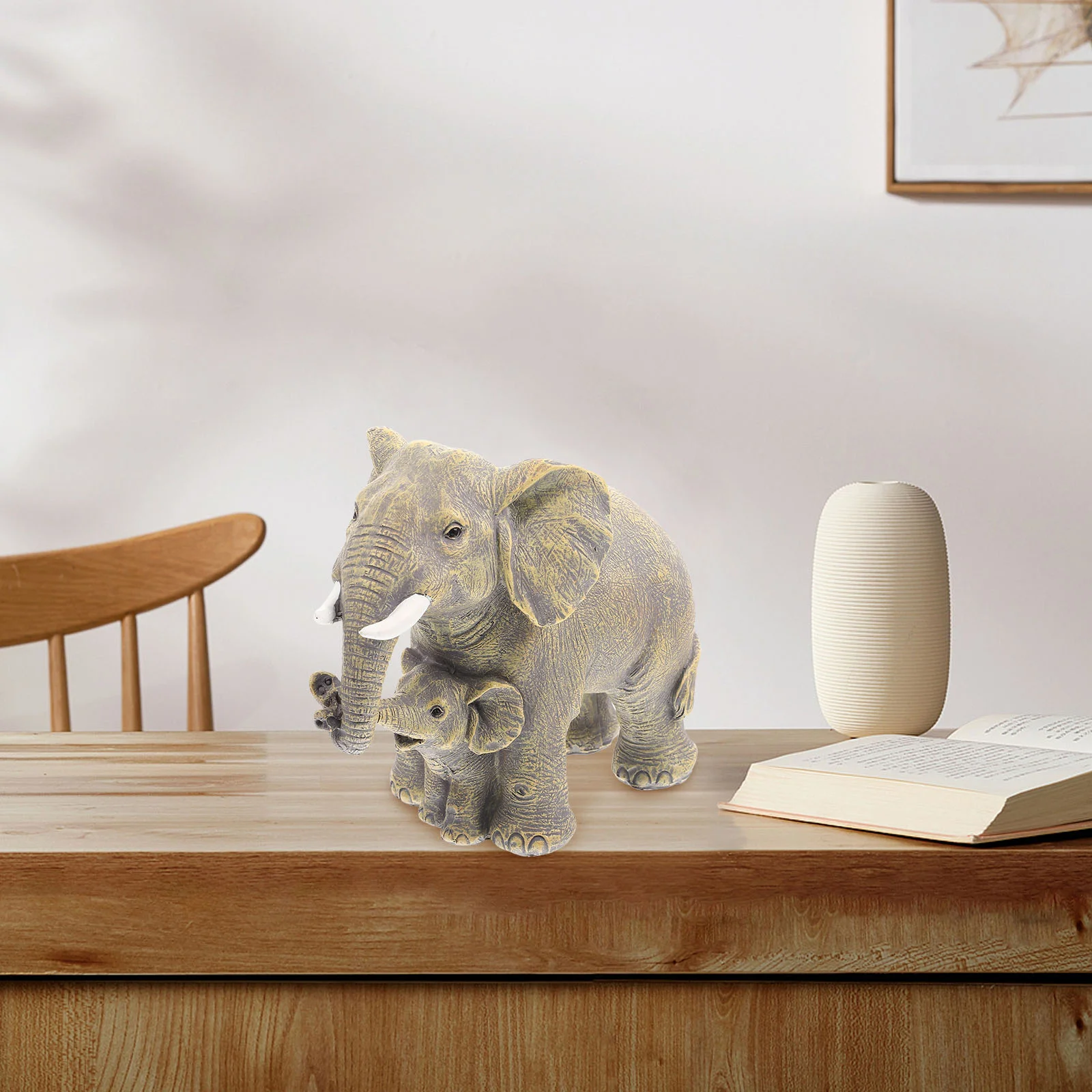 

Elephant Resin Decor Animal Craft Desktop Layout Home Artwork Ornament Prop Simulation Decorative Small Room Fake Table Figurine