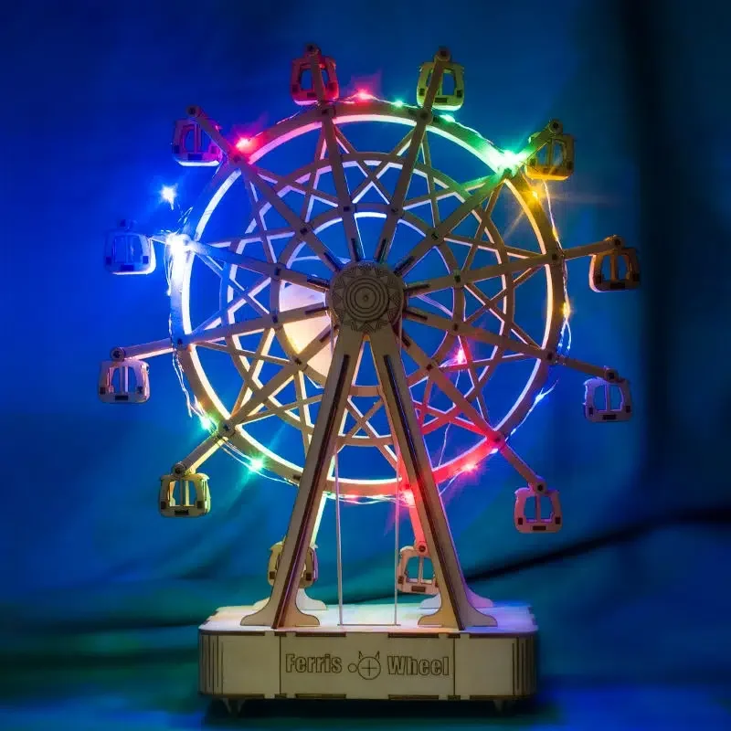 

Wooden Rotating Ferris Wheel Music Box Assembling Kit