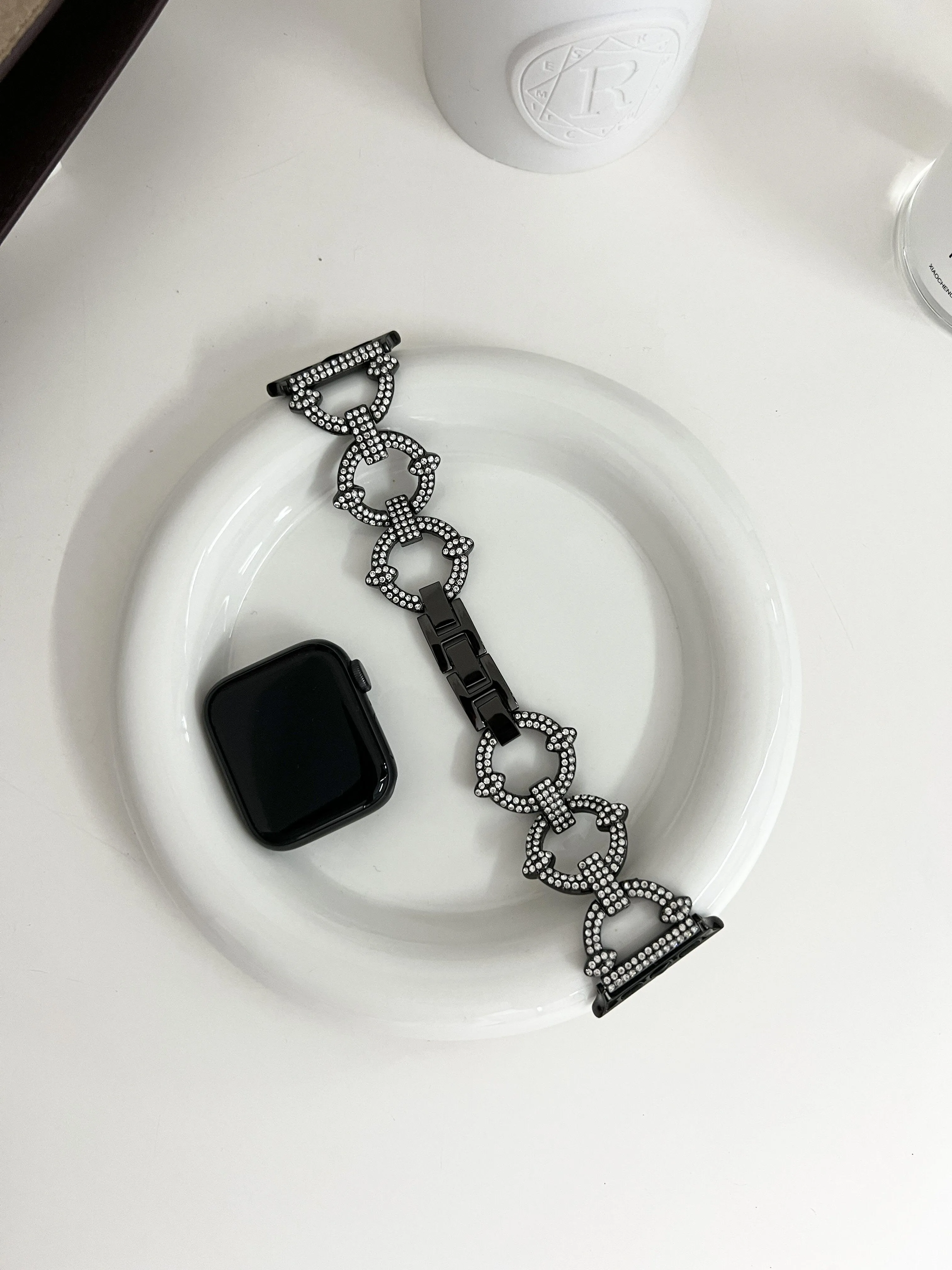 Diamond Bracelet For Apple Watch Metal Band 8 7 41/45mm 38/40/42/44mm Ultra 49mm Luxury Stainless Steel For iWatch Series6 5 4 3