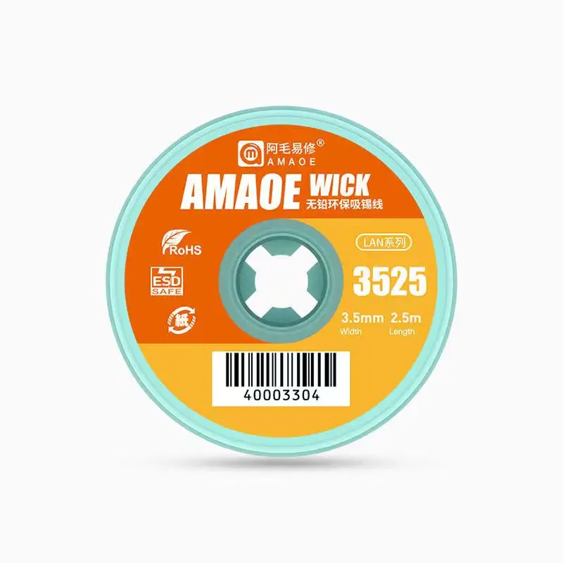 Оловянно-поглощающий фитиль для удаления припоя Amaoe LAN высокого качества с
