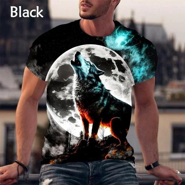 

Мужская модная 3d футболка с волком, новинка 2023, крутая уличная футболка в стиле хип-хоп