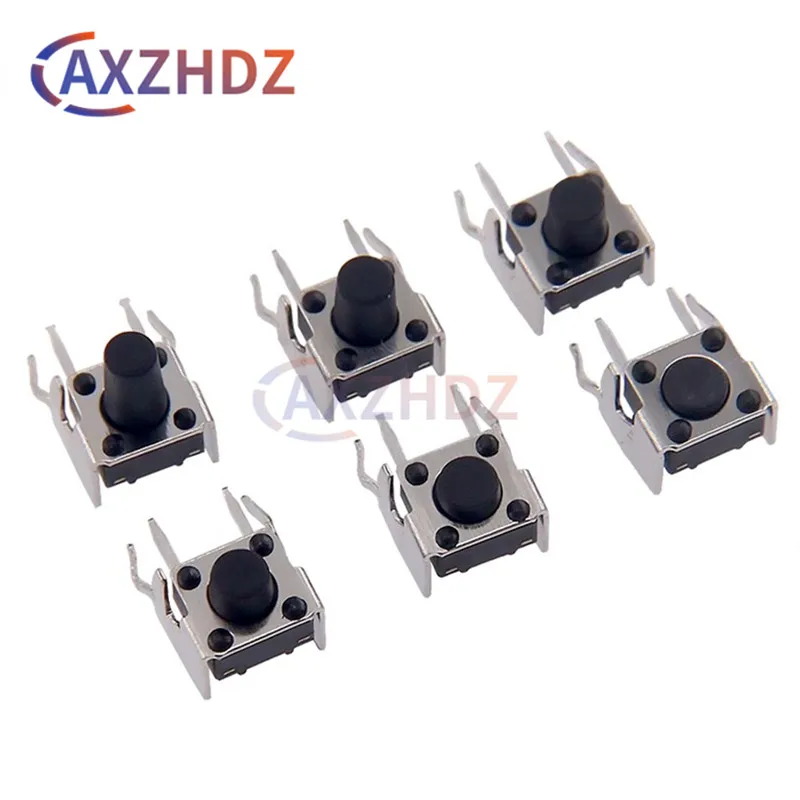 

20 шт. 6*6*4,3/5/6/7/7,5/8/9/10 мм микро мгновенный тактильный тактовый кнопочный 4-контактный переключатель с самосбросом под прямым углом со стентом 6 × 6 × 5