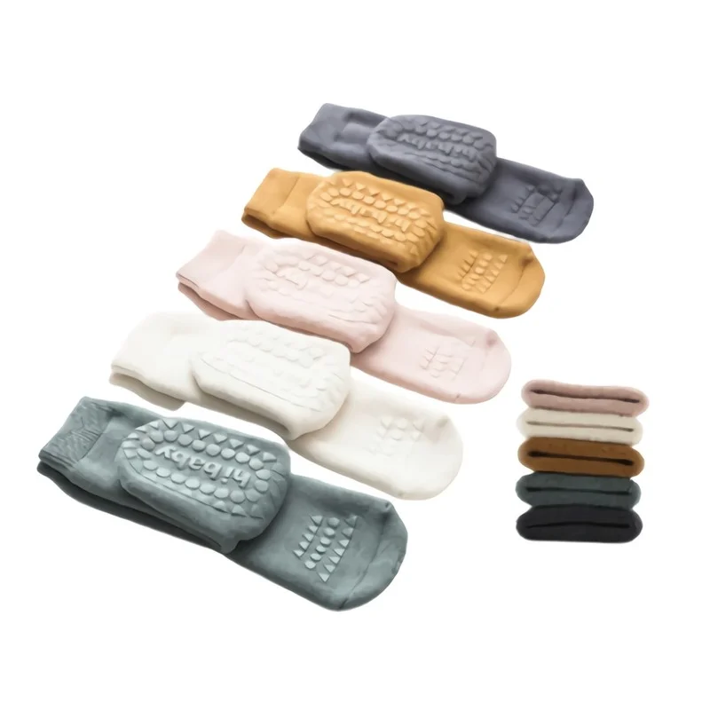 

Силиконовые Нескользящие носки средней длины для новорожденных, новинка, утепленные детские носки для осени и зимы, детские носки