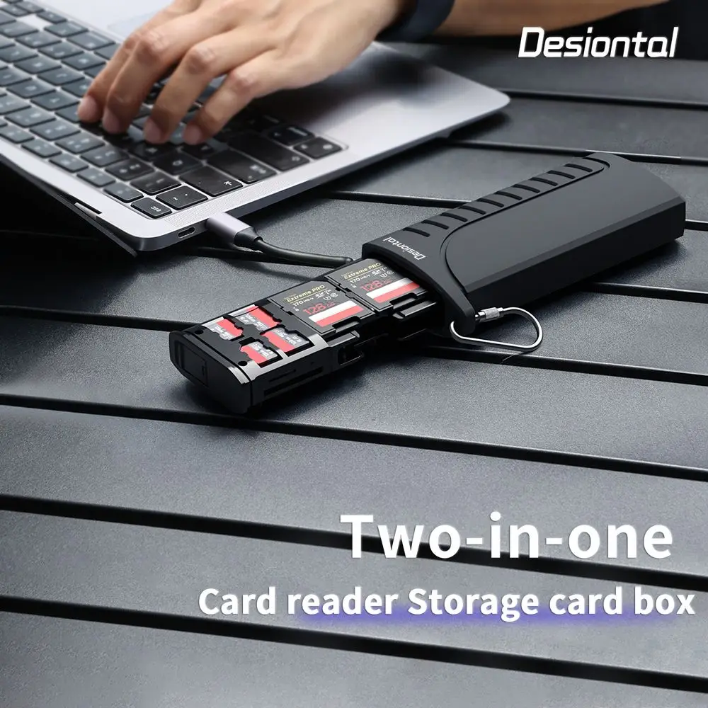Фото Чехол для карт памяти Desiontal DK10 и USB-накопитель для передачи данных SD/TF/SIM с двумя слотами, USB 3.1 Type-C для камер/телефонов №2