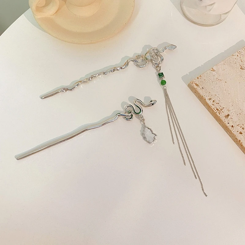 Заколки для волос в форме змеи съемные заколки с кисточками китайская заколка