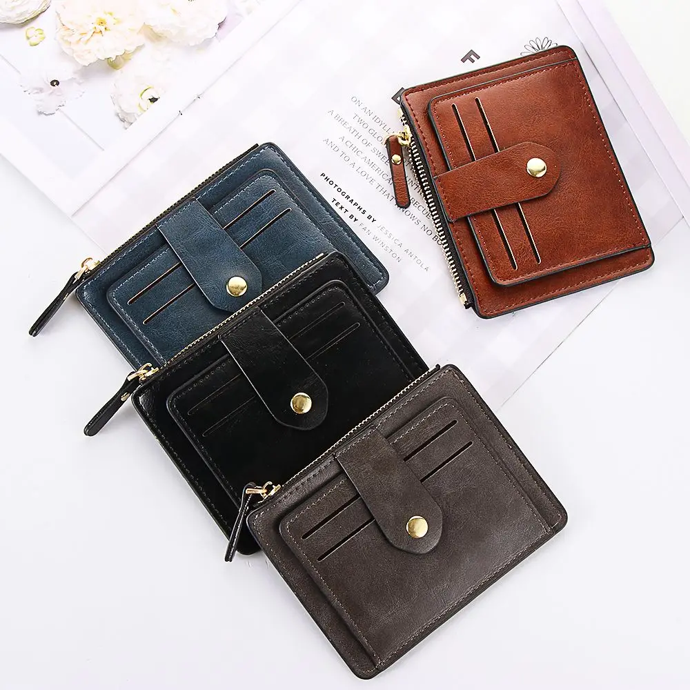 

Держатель для кредитных карт унисекс, тонкий кошелек из искусственной кожи, деловой кошелек, чехол для денег для мужчин и женщин, модный кош...