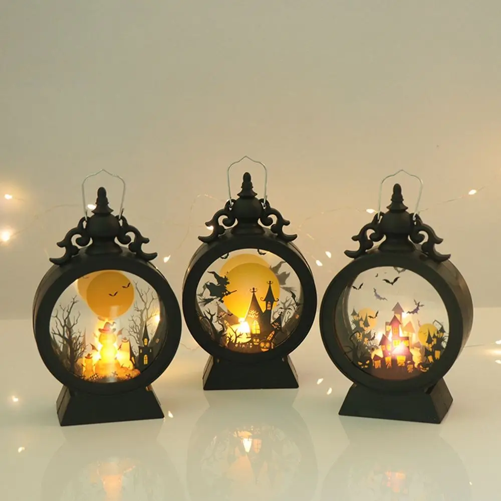 

Узорная лампа-Свеча для дома, искусственная, подарки для бара, винтажный фонарь с маленьким ветром, декор для Хэллоуина, оформление искусственной свечи