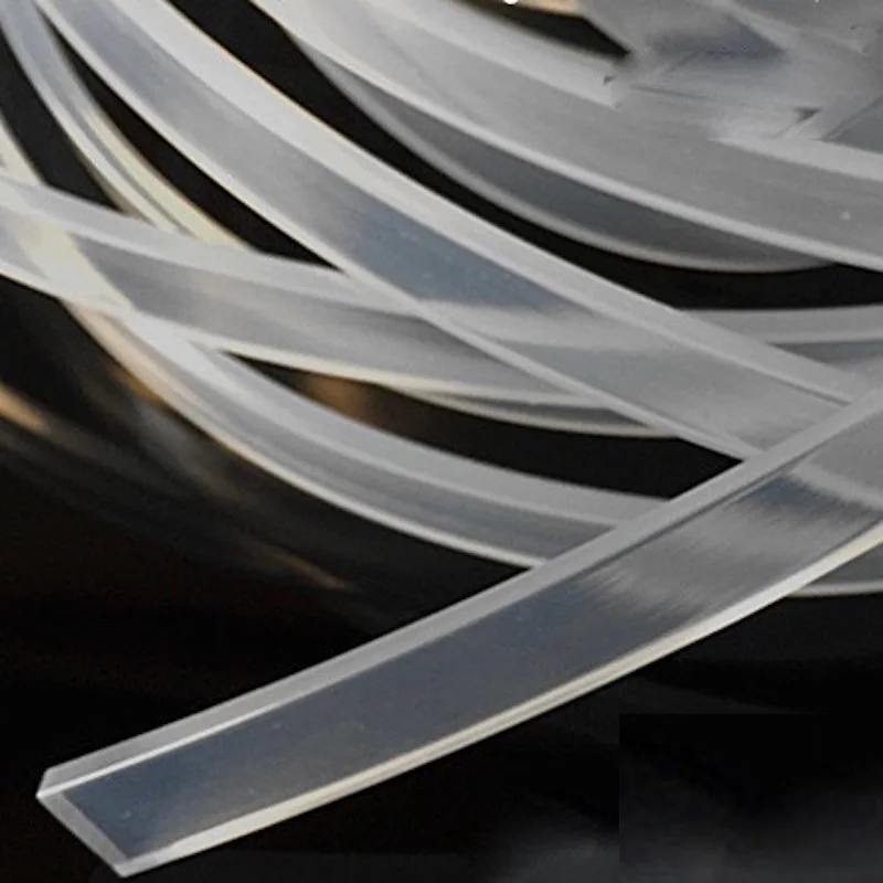 

Solid Silicone Strip Flat Bar Light Box Seal Strip 2 3 4 5 6 7 8 10 12 x 6 8 9 10 12 14 15 18 20 30 40 50mm 1m Transparent