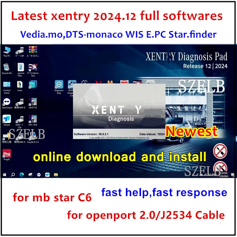 Фото 2025 Горячий! 2024.12 Программное обеспечение для диагностики Xentry Vediamo DT.S WIS EP.C Star.finder Встановіть 512 ГБ SSD + Openport 2.0 Готов к использованию №2
