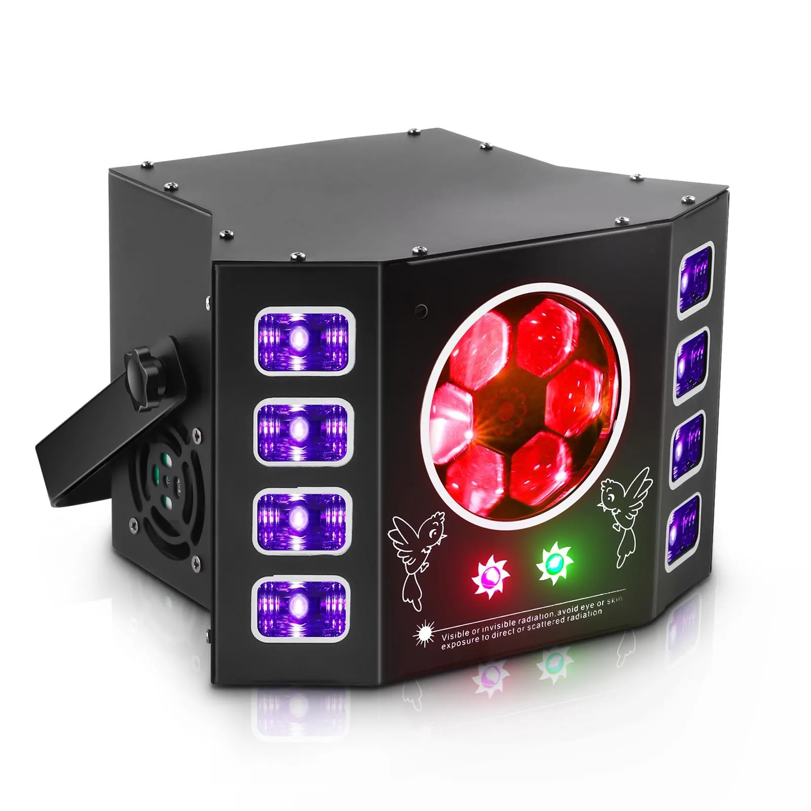 UV Dj 100W Bee Eye Strobe Stage Light Sound Activated Multiple Pattern DMX512 Control Holiday Event Live Show