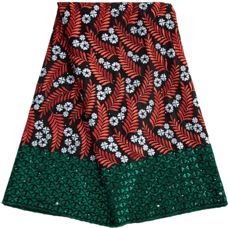 

Kalume New African Cotton Lace Fabric witn Stones Dry Lace Fabric 2023 High Quality Lace Swiss for Woman Party Dresses F3415