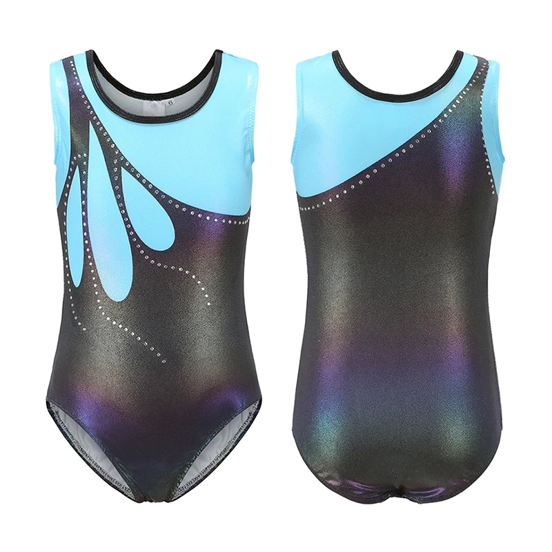 

Женское гимнастическое платье Dancesuit, балетные костюмы без рукавов градиентного цвета для девушек, балетные костюмы, трико, костюмы в полоску