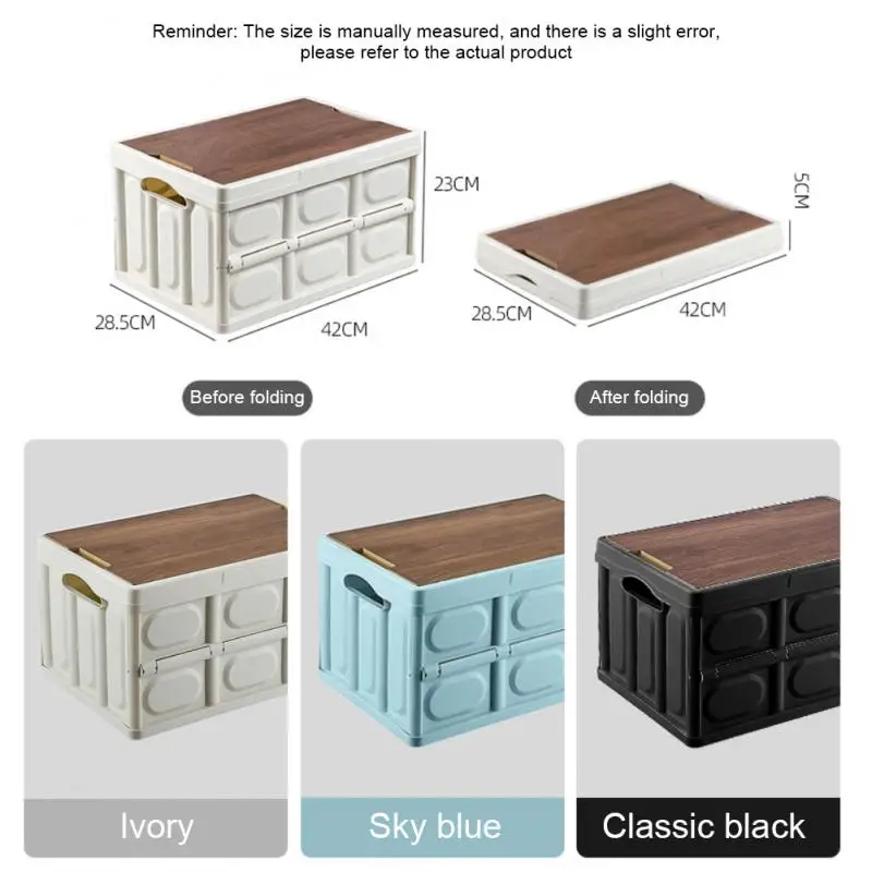 

Портативный складной ящик для хранения, деревянный чехол для салона автомобиля, органайзер для хранения багажника, домашний Автомобиль, дв...