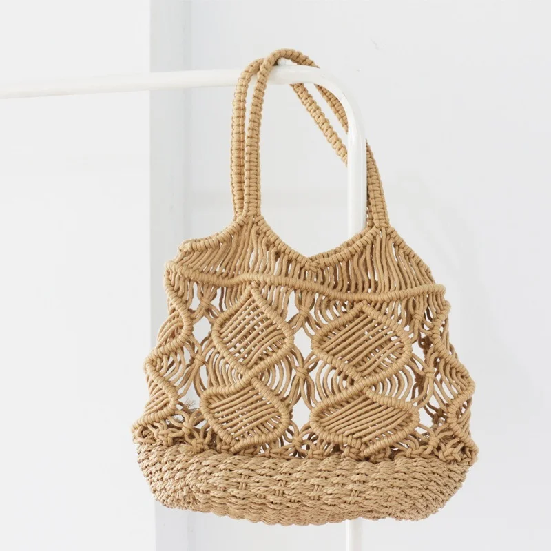 

2022 Hollow Fashion Straw Woven Women's Shoulder Bag 2022 Trend Ladies Summer New Beach Designer Handbag Large-capacity Tote Bag