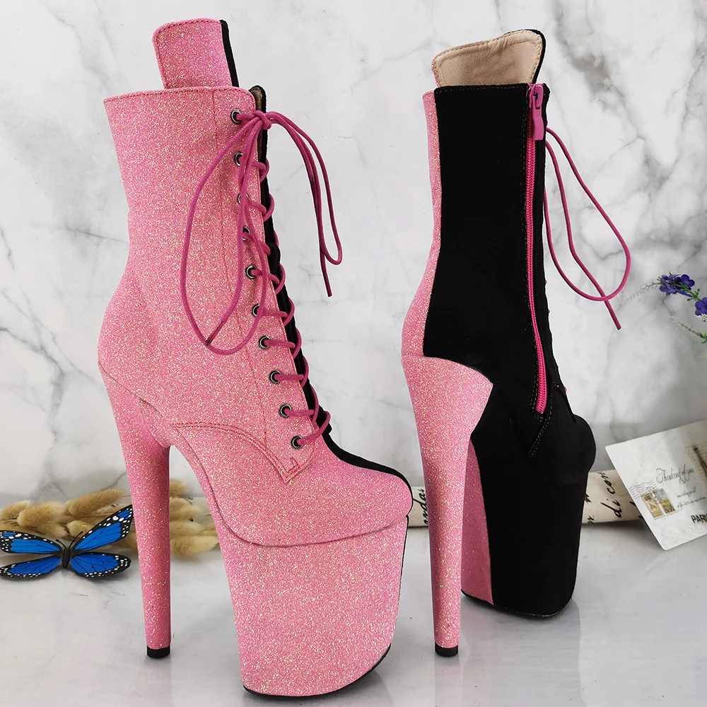 Leecabe  20CM/8inches Pole dancing shoes High Heel platform Pole Dance boot