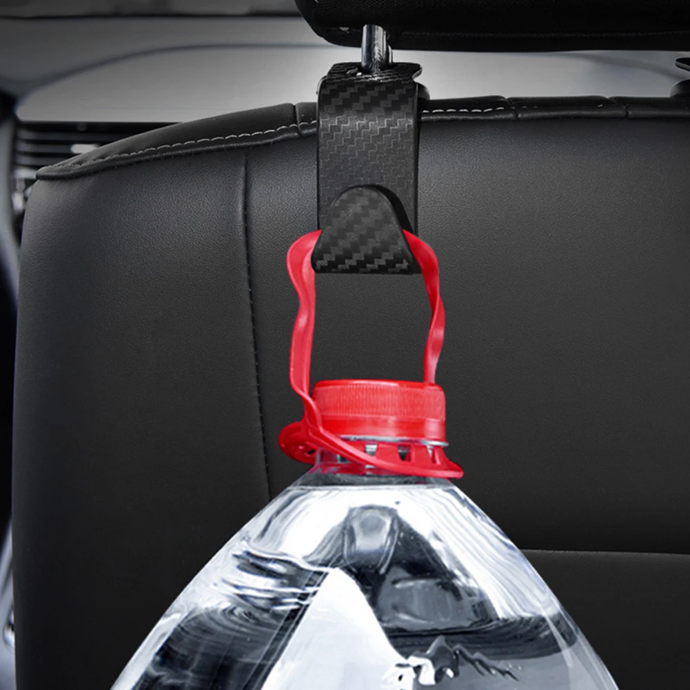 

Car Back Seat Headrest Hooks Carbon Fiber Umbrellas Clothes Bearing 30Pounds Organizer Hanger Storage Headrest Hook Car Products