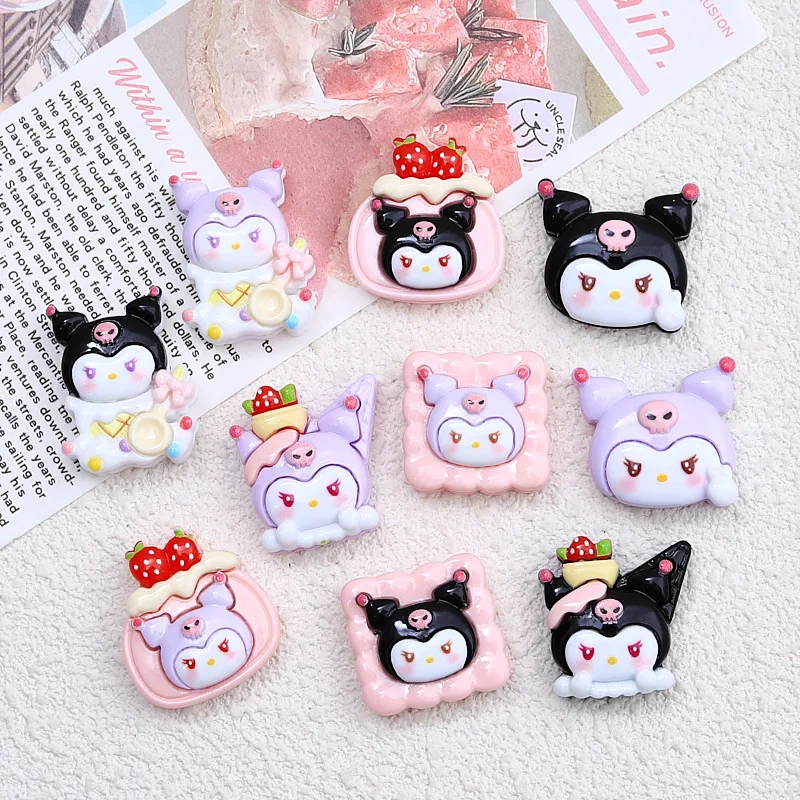 10 шт. Kawai Мультфильм яркая поверхность Клубника Печенье Смола плоская задняя