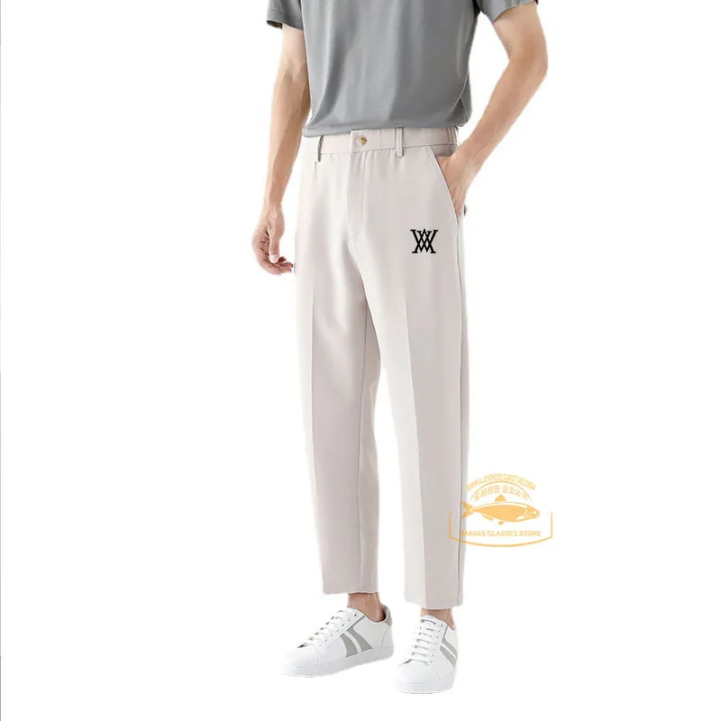 

Men's Trousers Summer New High Waist Elastic Quick-drying Slim Pants Golf Sport Outdoor Casual Pant