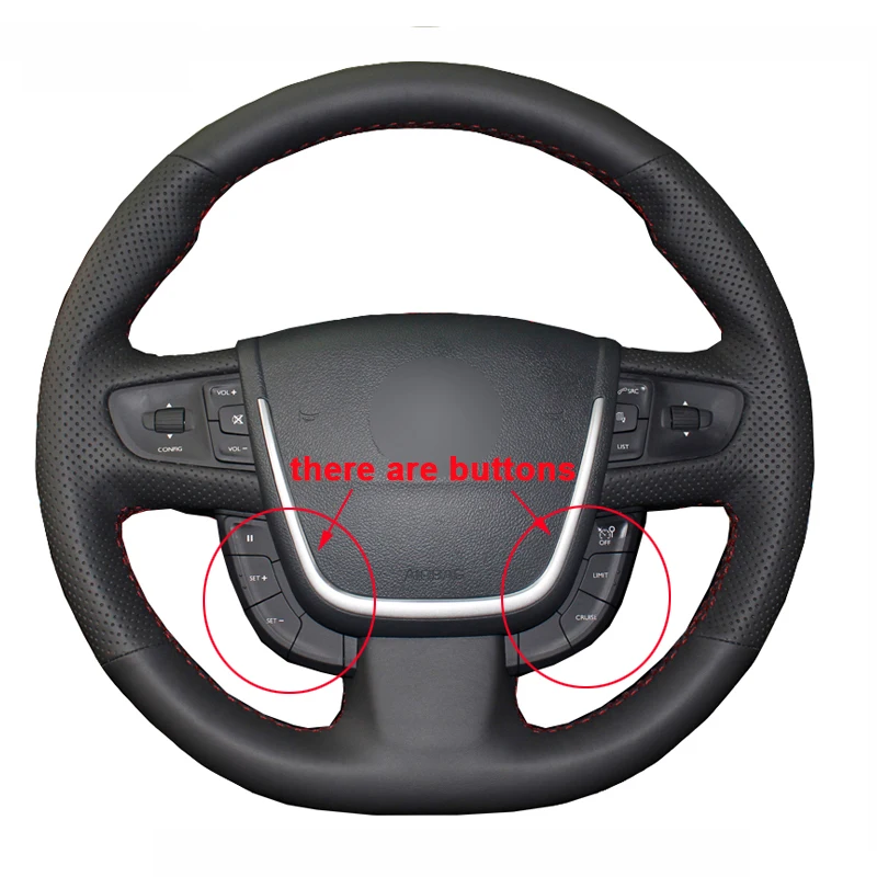 

Hand Sew Car Steering Wheel Cover Leather Suede Volant For Peugeot 508 2011-2018 508 SW 2011-2018 Auto Protector Hand-stitched