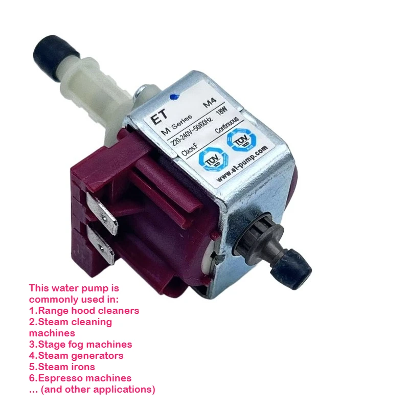 

Электромагнитный всасывающий насос ET M2 M4, 18 Вт, для кофемашины/парового двигателя/стиральной/паровой кастрюли, прочный водяной насос постоянного тока высокого давления