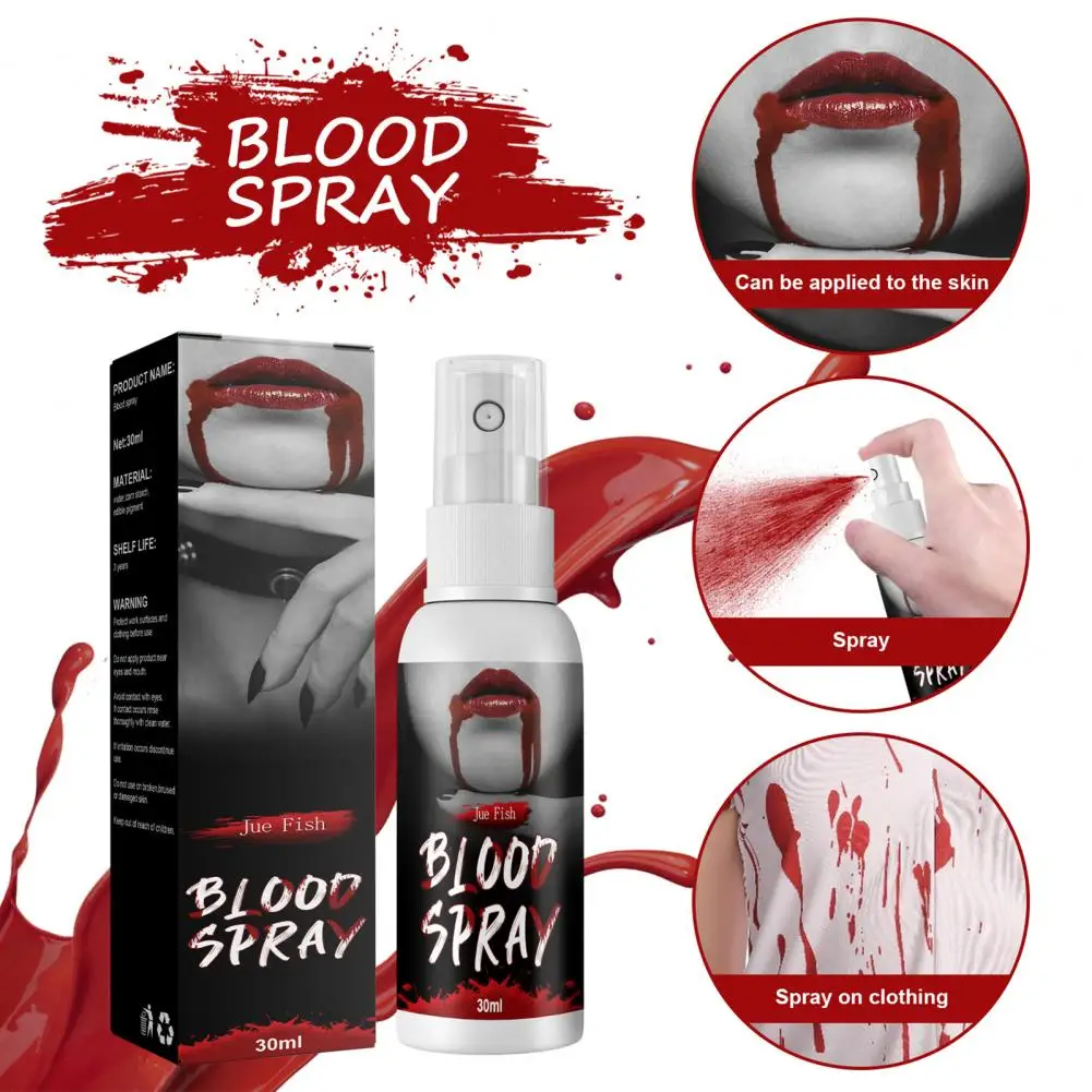 

30ML Useful Halloween Fake Plasma Makeup Props Blood Splatter Safe Blood Cosmetic Props Portable for Haunted House