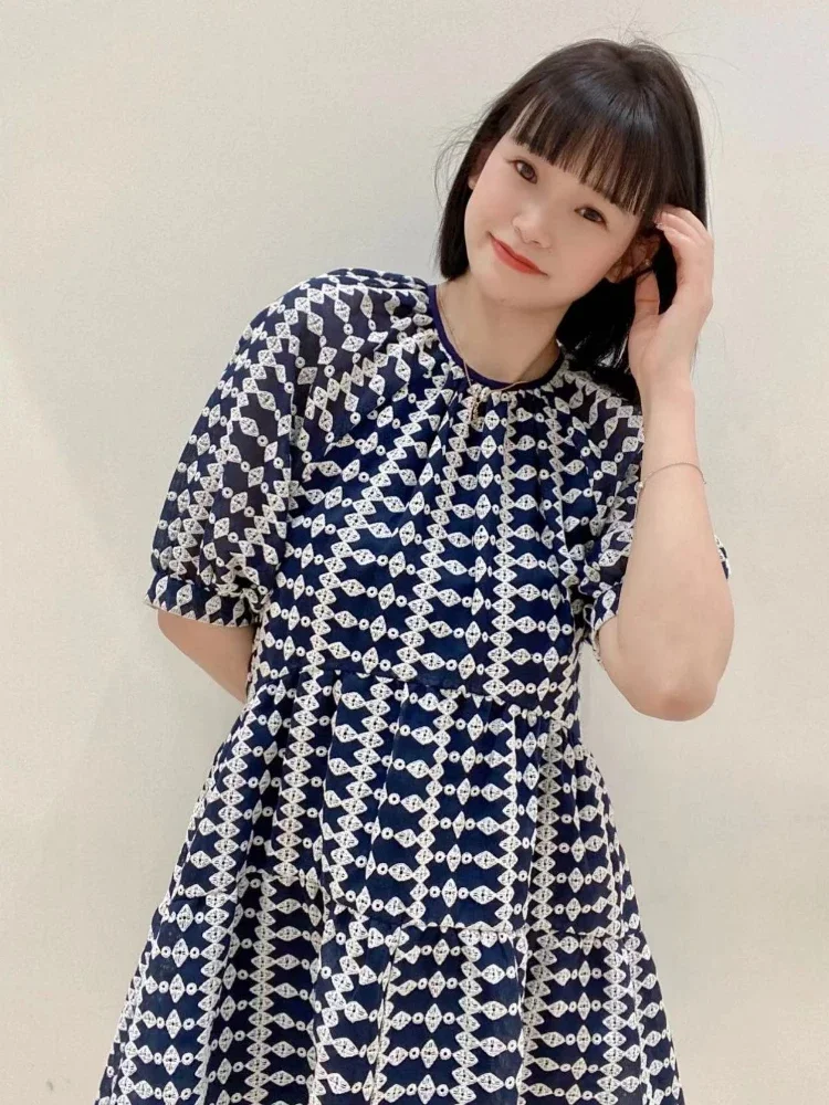 

2022 Spring and Summer New Backless Loose Holiday Style Embroidered A-line Dress Women Mini Dress