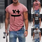 Футболка мужская с принтом улыбки, Повседневная Свободная рубашка в стиле харадхаку, топ с коротким рукавом, хит продаж, уличная одежда, на лето