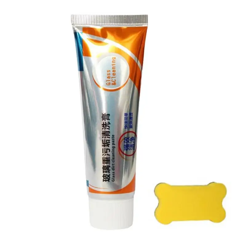 

Glass Oil Film Removing Paste Automotive Glass Cleaning Agent Water Spot Remover With Brush For Car Windows Cleaning Kit For