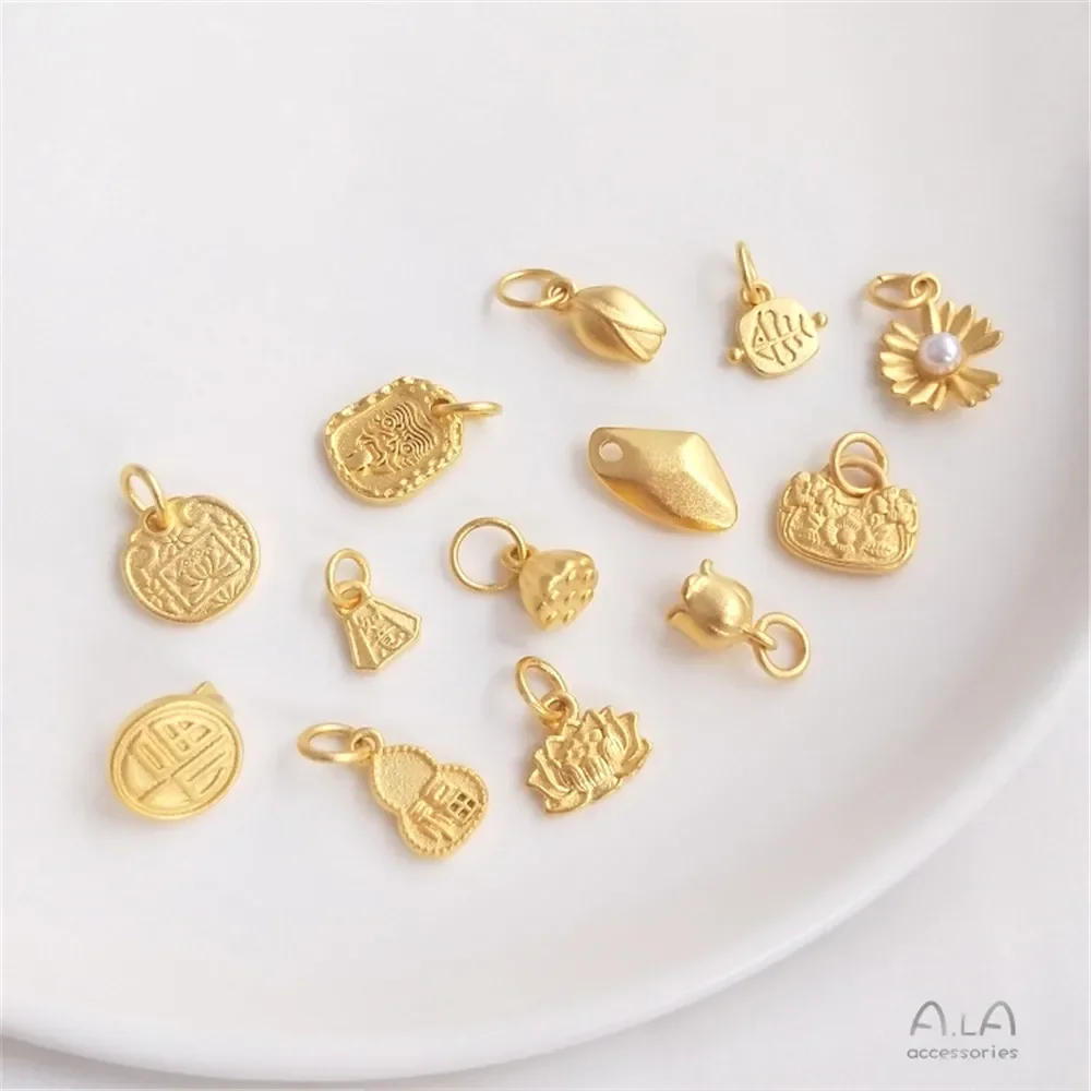 Песочный золотой бутон лотос ромашка счастливый камень кулон Zaki Ram сделай сам