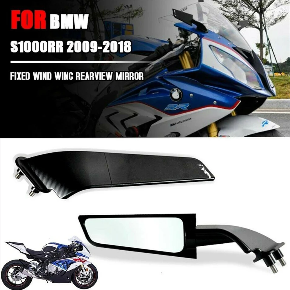 

2pcs Right+left Rearview Mirrors Wind Wing Adjustable Rotating Side Mirrors Aluminum Alloy For BMW S1000RR HP4