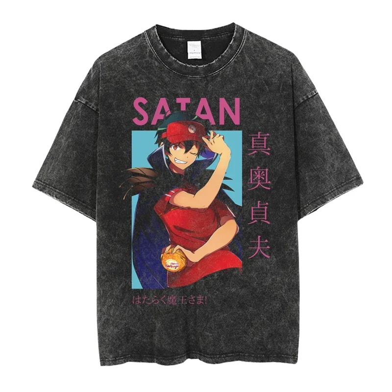 Новый японский аниме Hataraku Maou-sama! Футболка унисекс с графическим принтом