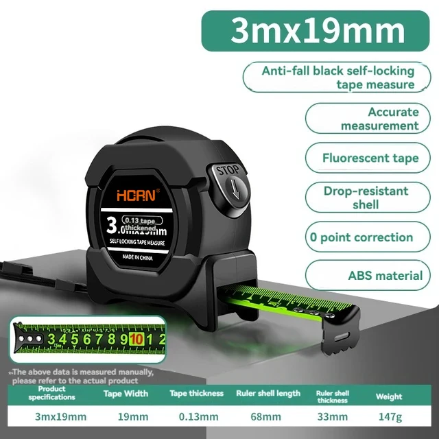 

Метрическая Стальная Рулетка 5/7,5/10 М, Самоблокирующийся Флуоресцентный, Устойчивый К Высоким Температурам