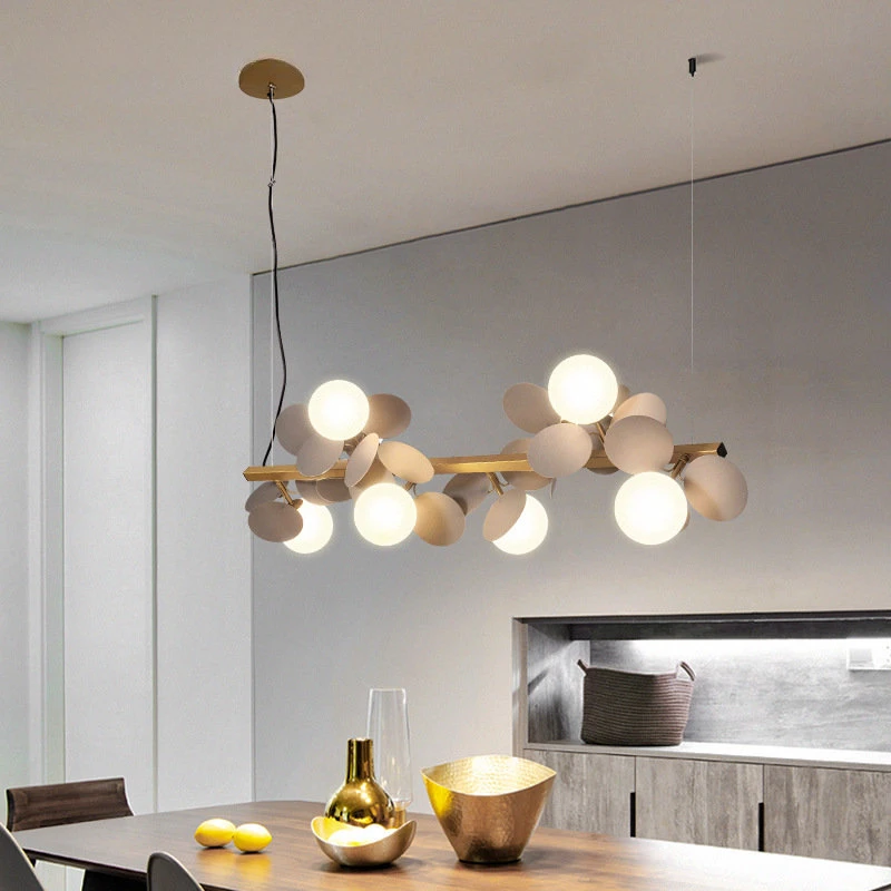 

Chandelier Led Art Pendant Lamp Light Modern Long Glass Balls Ceiling Interior Living Room Dining Kitchen Home Dector Fixtures