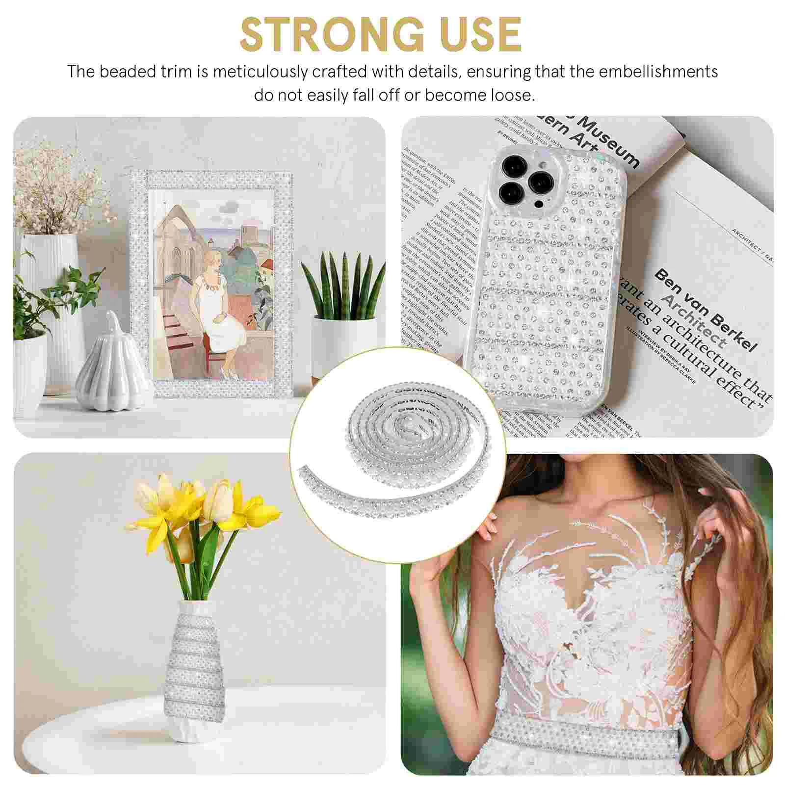 2 рулона полоски с жемчугом и стразами аксессуары лента наклейка одежда ремесла