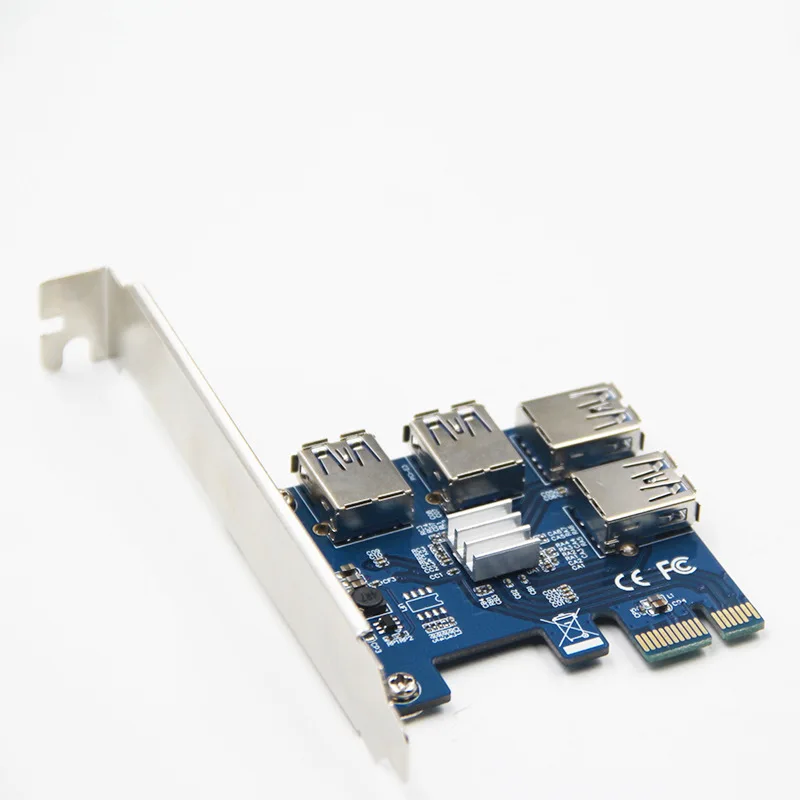 Переходник PCI-E на USB Riser Card с 1 4 порта USB3.0 адаптер PCIe X1 3 0 карта майнинга | Компьютеры