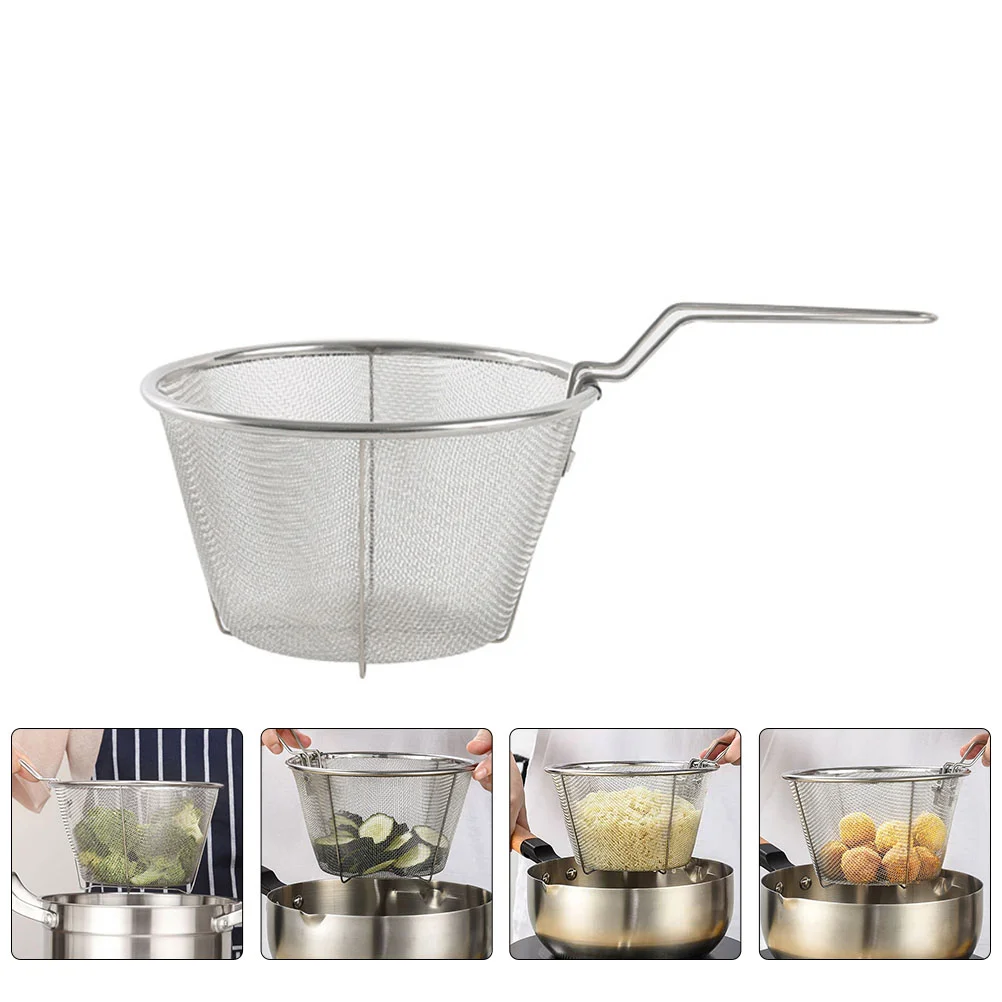 

Stainless Steel Fryer Basket Chip Basket Chip Fryer Basket Foldable Stainless Steel Frying Basket