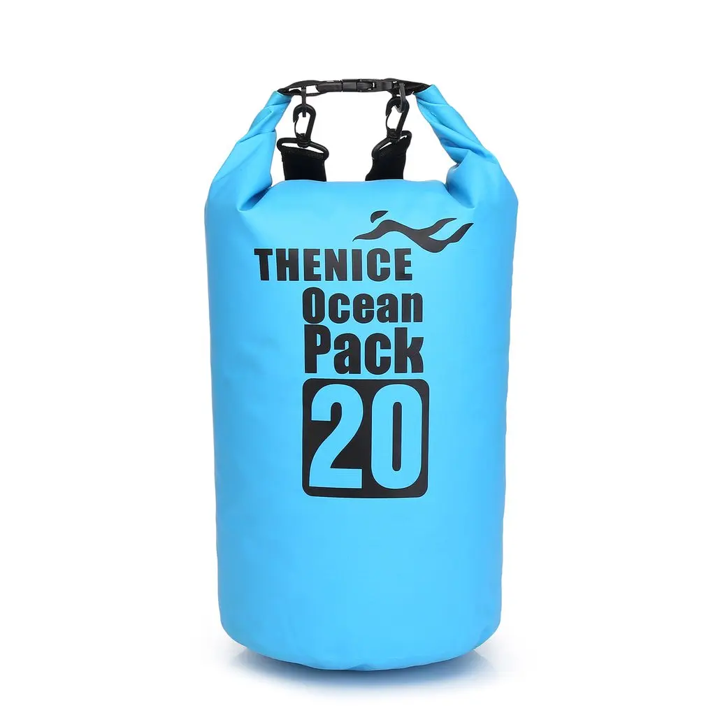 

Уличная водонепроницаемая сумка 20 л для плавания, кемпинга, рафтинга, хранения, сухая сумка с регулируемым ремешком и крючком