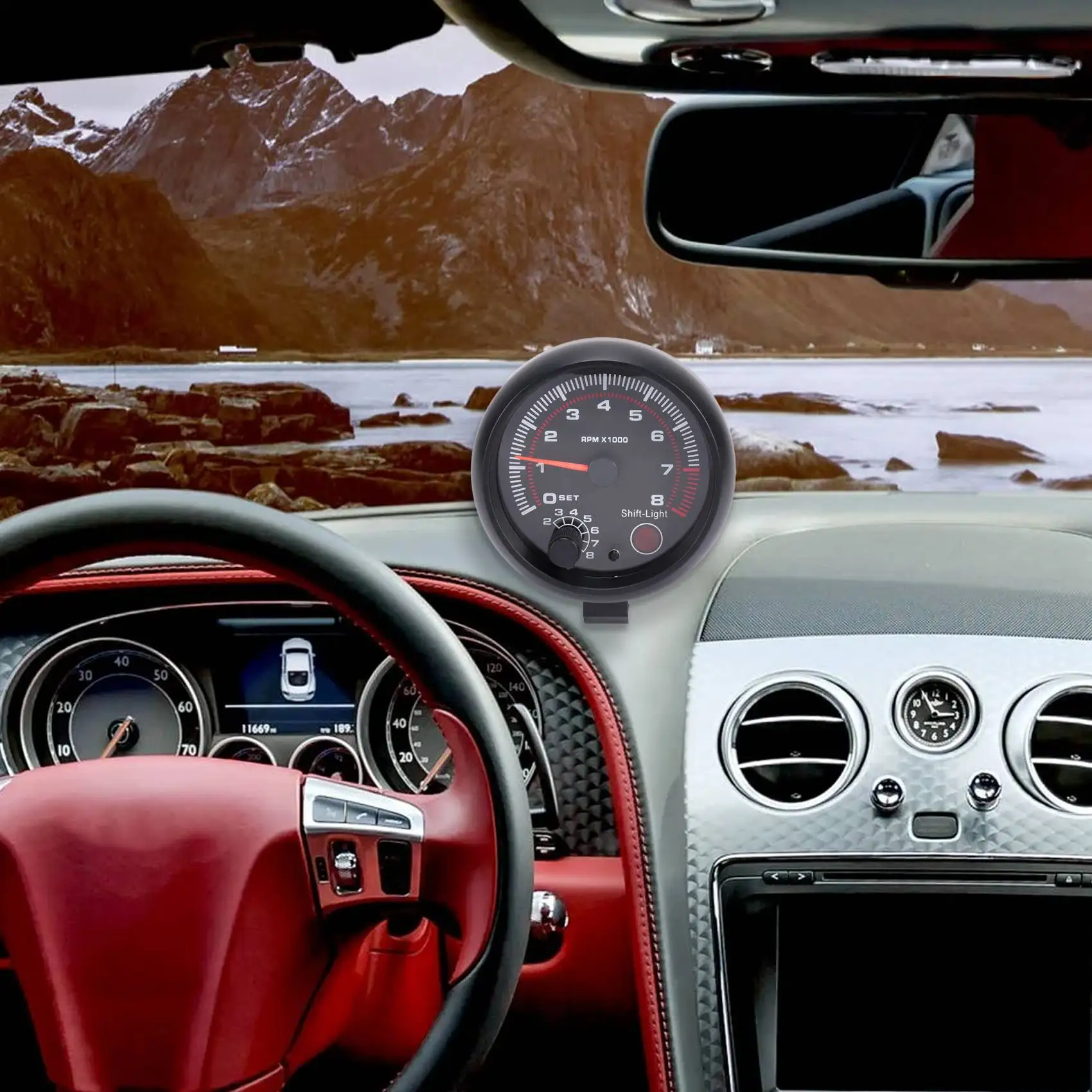 

Универсальный Белый тахометр с подсветкой, 3,75 дюйма, 12 В