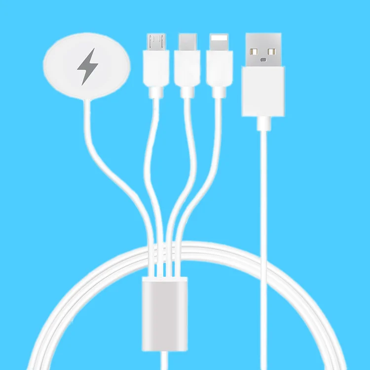

Four in one charging cable Iwatch watch five generation wireless charging for Apple Android mobile phone data cable