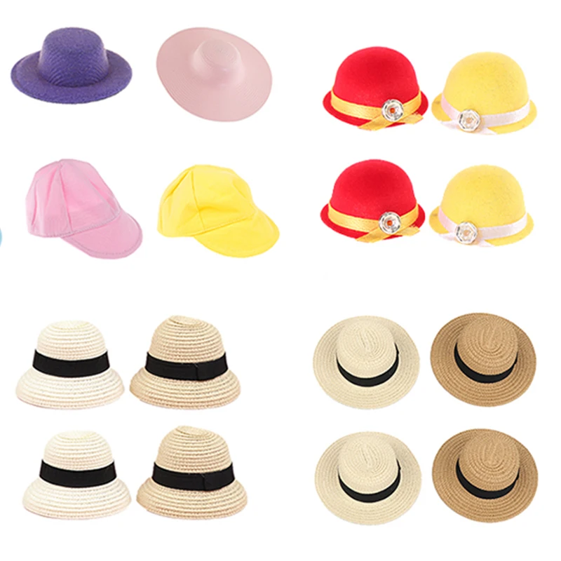 

1pc 1:12 1:6 Mini Dolls Hat Dolls House Accessories Doll House Mini Cap DIY Toys For Kids Doll House Hat Dollhouse Miniature Hat