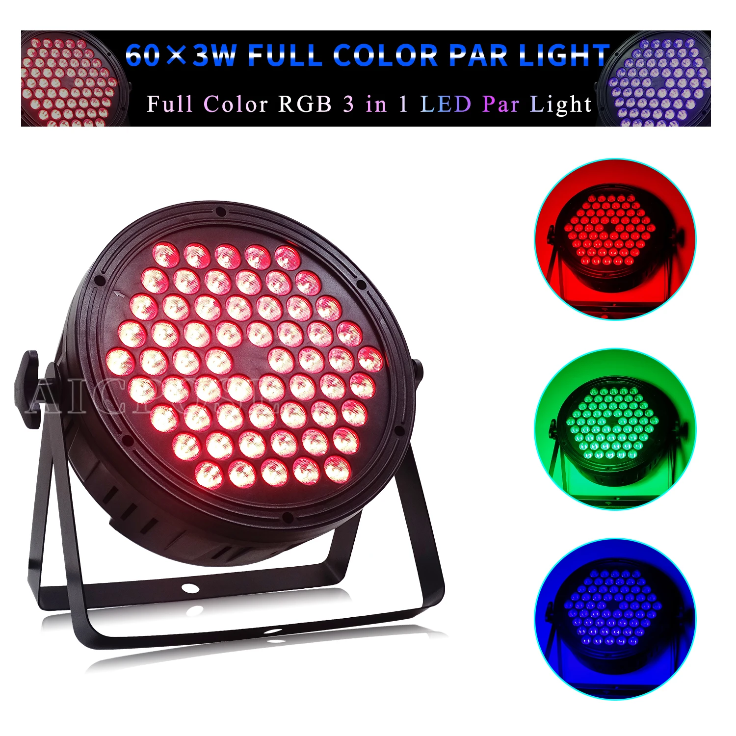 60x3W RGB Full Color 3 in 1 LED Par Light DMX512 Control Stage Background Dyeing Effect For Dance Studio Club DJ Disco Party