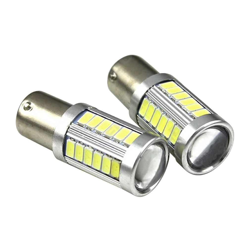 

2Pcs P21W 1156 BA15S 33 LED Bulb 5730 SMD Super Bright Car Light Source Auto Car Backup Reserve Brake Fog Light Lamps