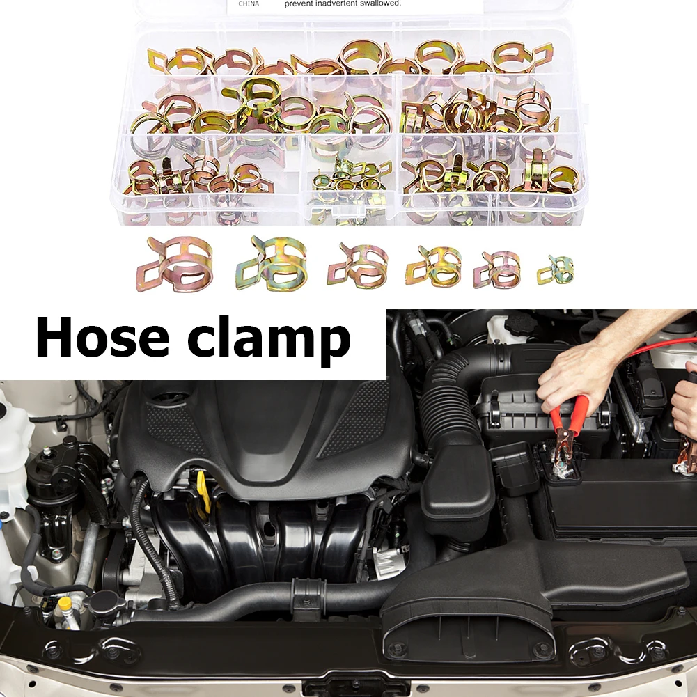

Набор крепежных зажимов для шланга, комплект из 60 пружинных зажимов для шланга, устойчивых к коррозии, для воды и масла