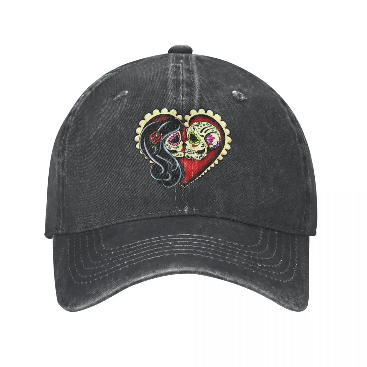 

Ashes - Day Of The Dead Couple - Sugar Skull Lovers Baseball Cap cowboy hat Peaked cap Cowboy Bebop Hats Men and women hats