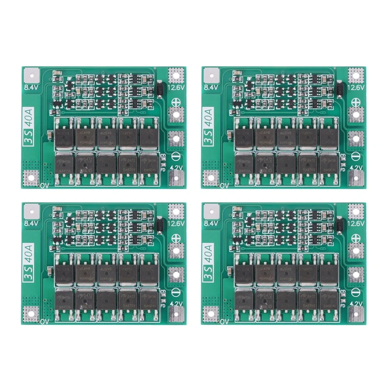 

Защитная плата Pcb Bms зарядного устройства литий-ионной батареи 4X 3S 40A 18650 для двигателя сверла 11,1 В 12,6 в модуль литий-полимерной батареи