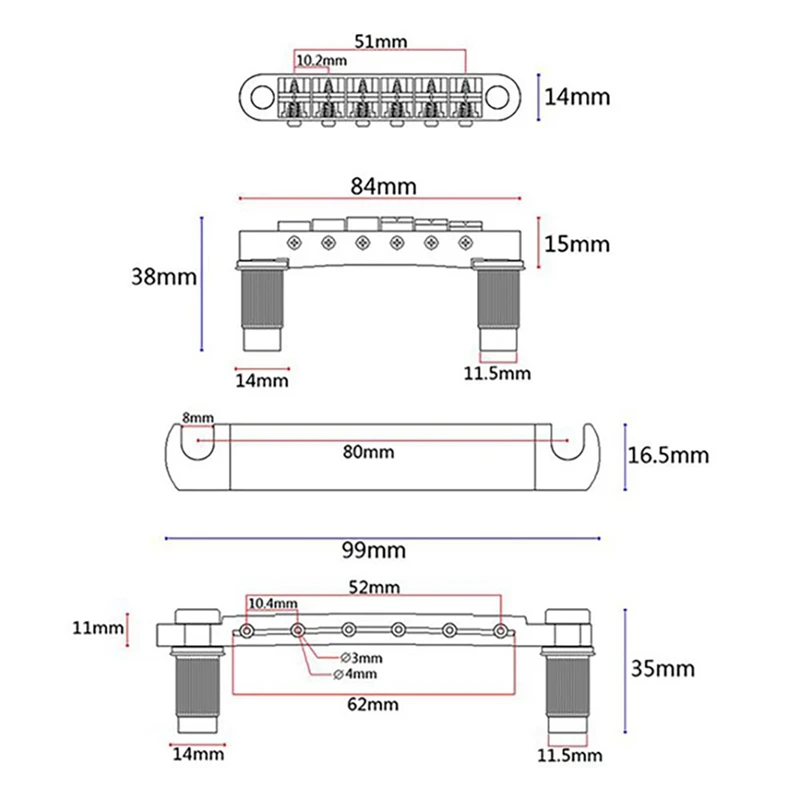 1 комплект гитарного моста с хвостовиком для Epi LP SG Tune-O-Matic мост электрогитары